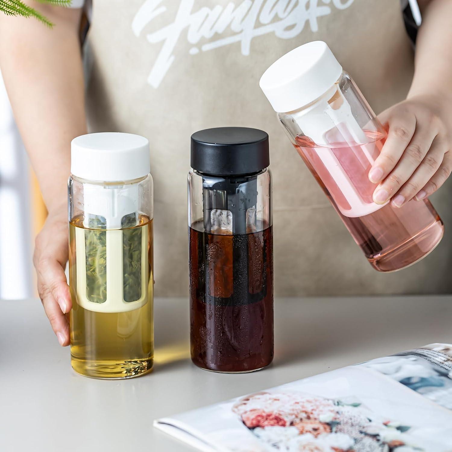 Botella Cold Brew 570ml Wangsdjy con Filtro Removible - Blanco