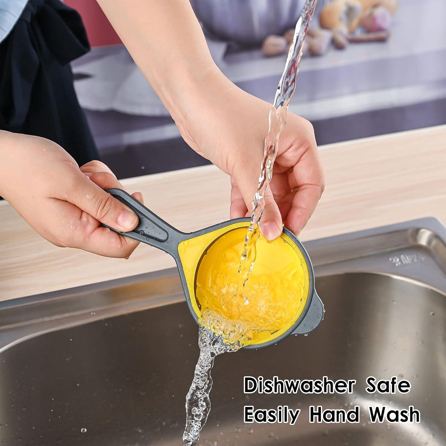 Juego de Tazas y Cucharas Medidoras Plegables Silicona Verde