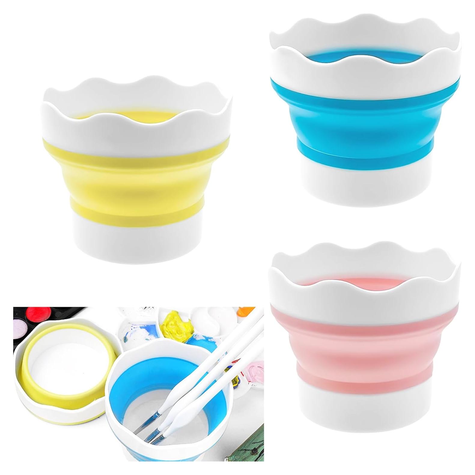 3 Piezas Lavador de Pinceles Plegable Aswewamt Silicona