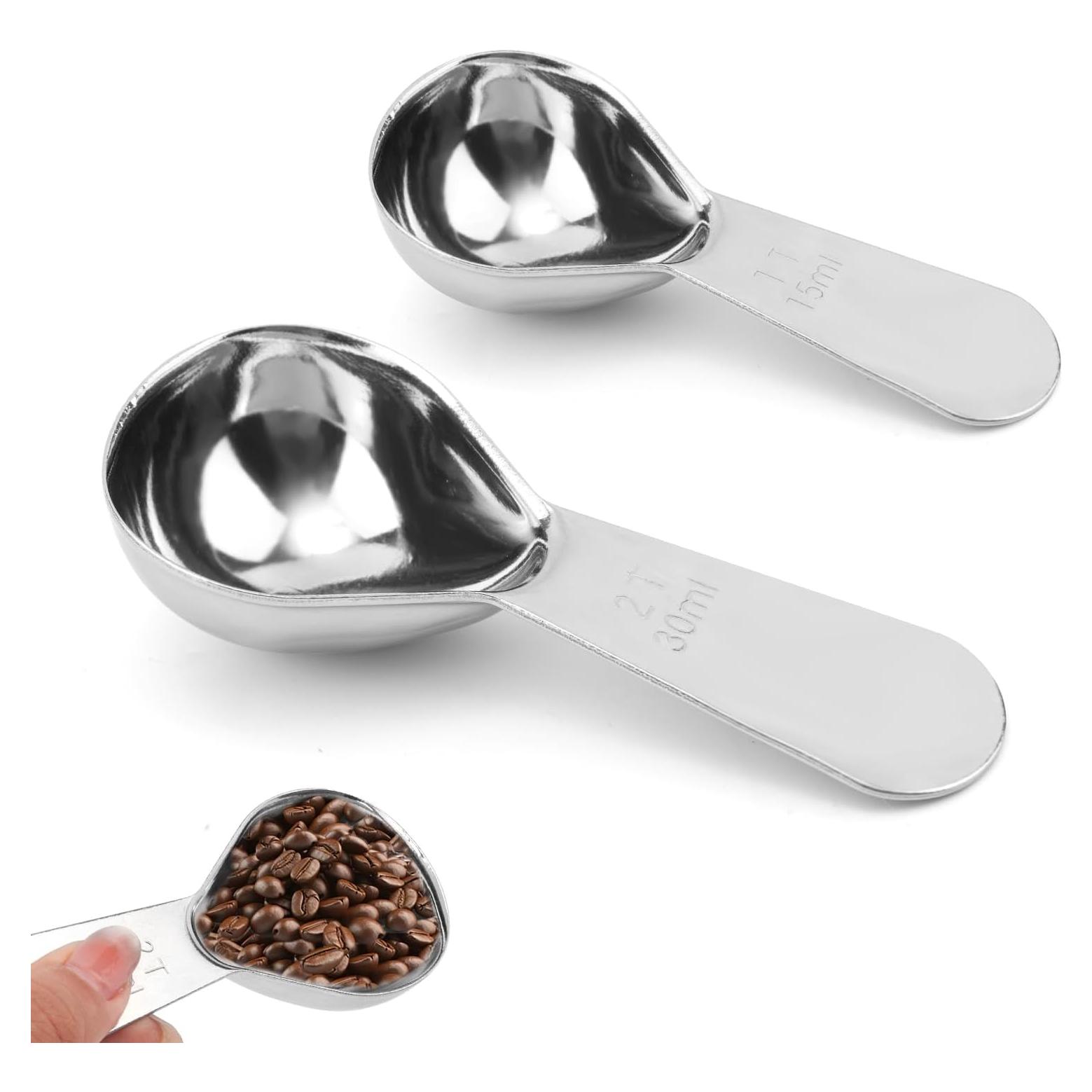 Cucharas medidoras de café 15ml y 30ml BOXOB acero inoxidable