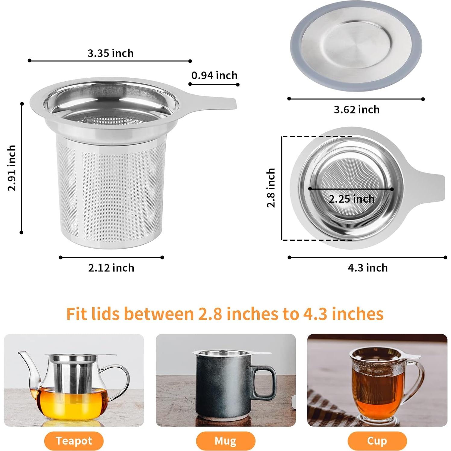 Infusor de Té Vaincre de Acero Inoxidable con Tapa - Malla Fina