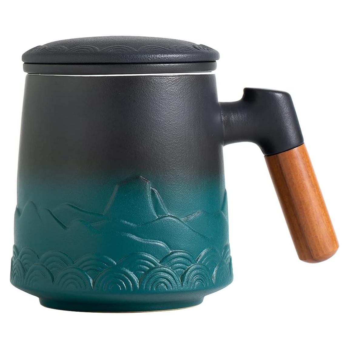 Taza de Té ZENS con Infusor y Tapa Cerámica 500ml