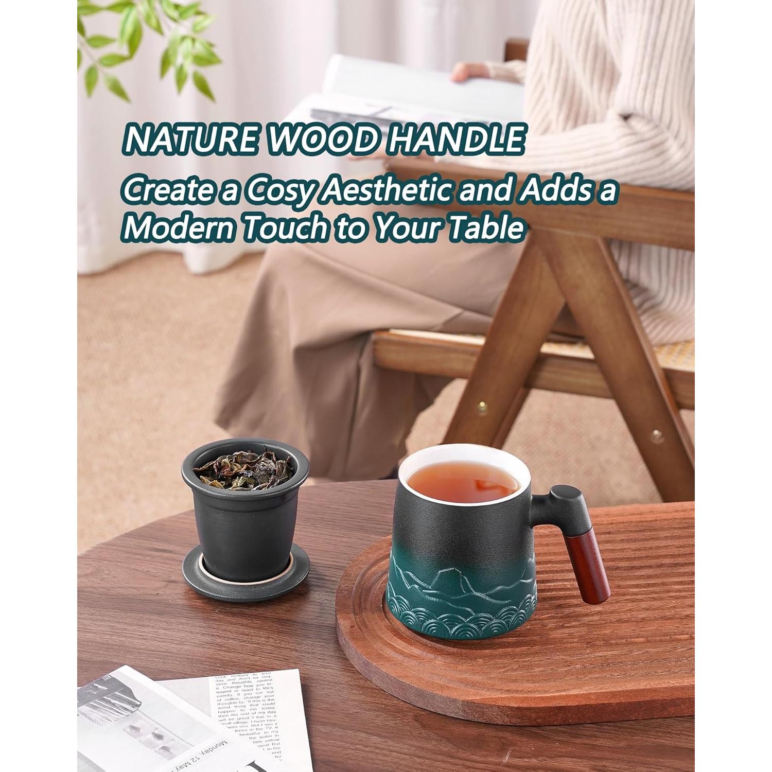 Taza de Té ZENS con Infusor y Tapa Cerámica 500ml