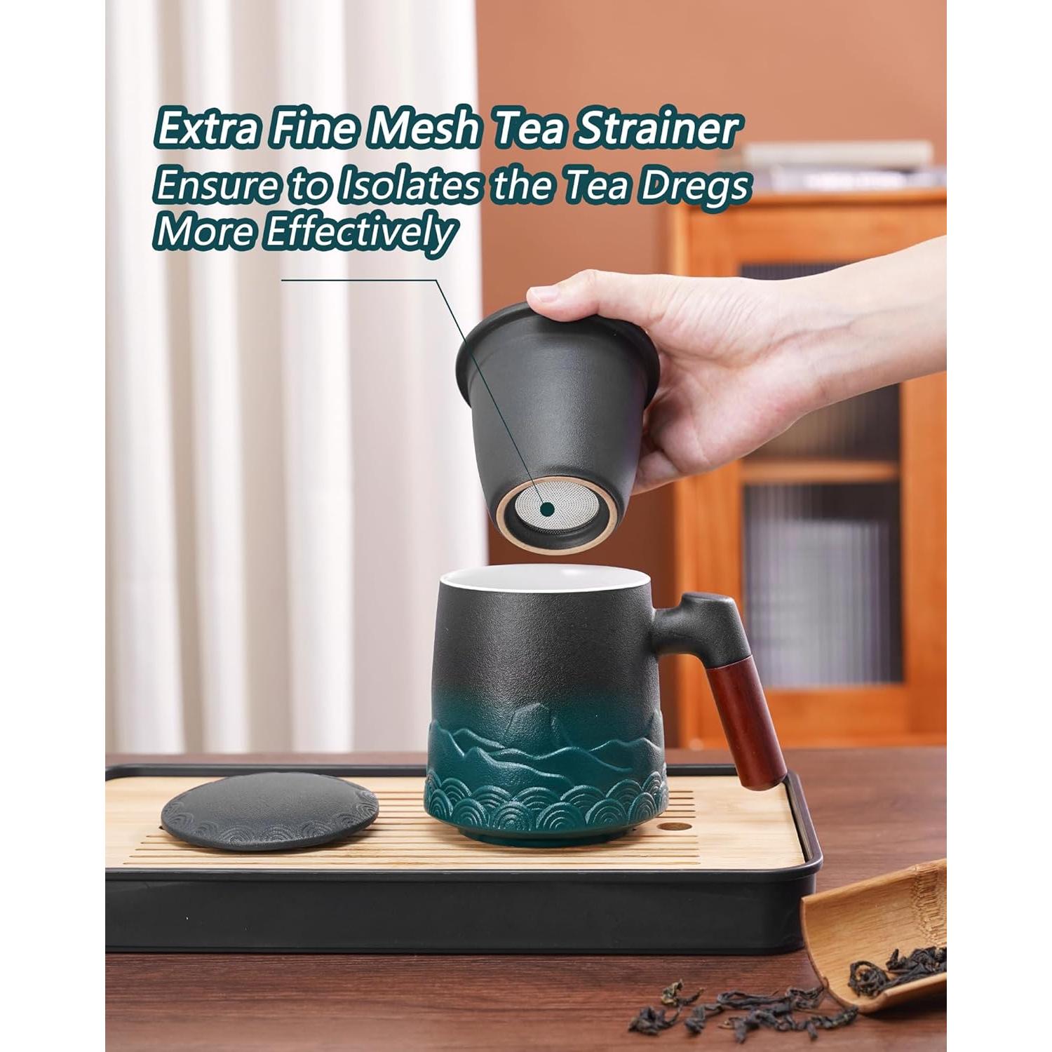 Taza de Té ZENS con Infusor y Tapa Cerámica 500ml