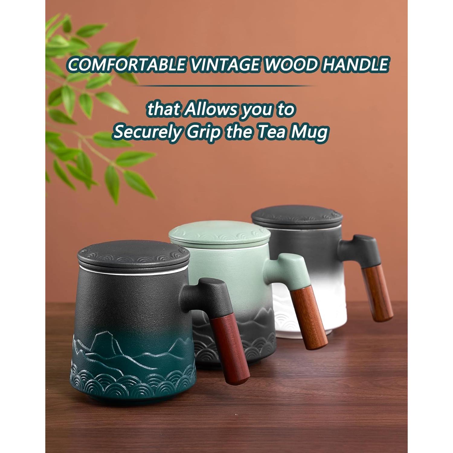 Taza de Té ZENS con Infusor y Tapa Cerámica 500ml