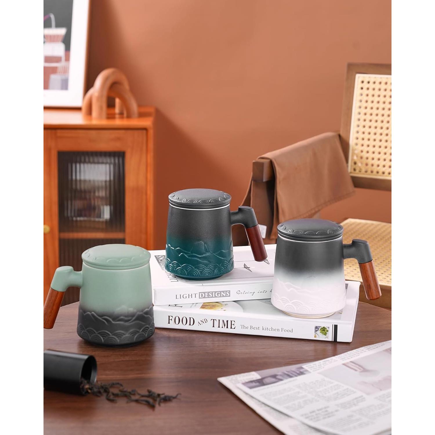 Taza de Té ZENS con Infusor y Tapa Cerámica 500ml