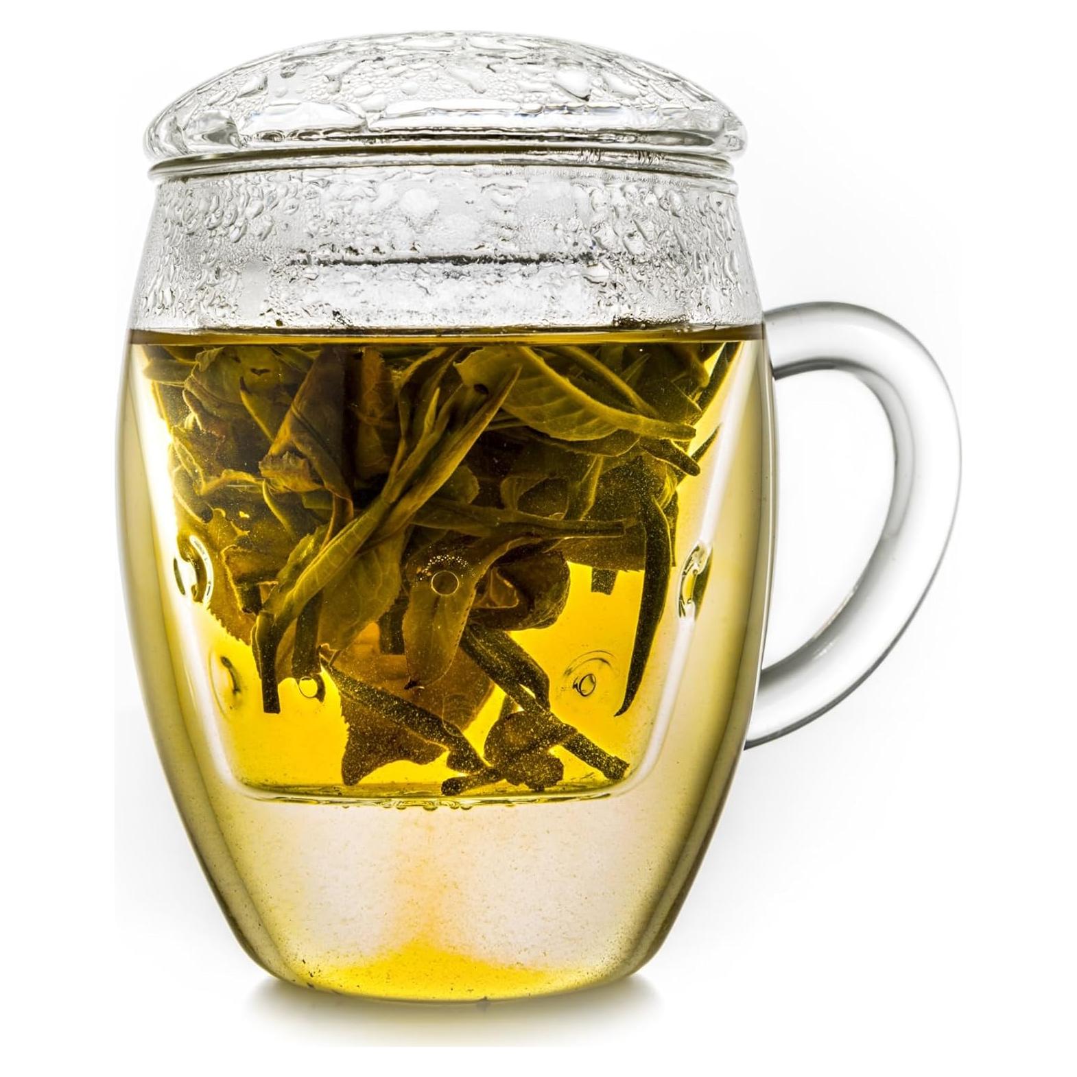 Vaso de Té Creano 400ml con Infusor y Tapa - Apto Microondas