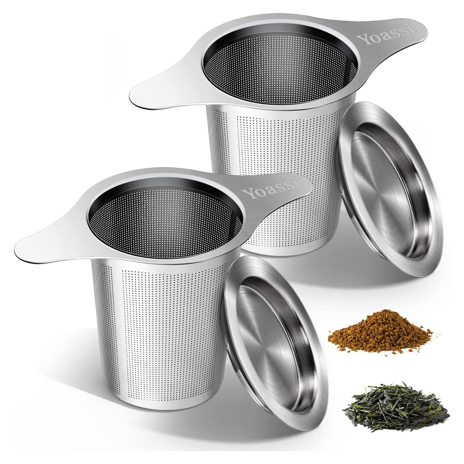 Infusor de Té de Acero Inoxidable Yoassi 2 Paquete Doble Mango