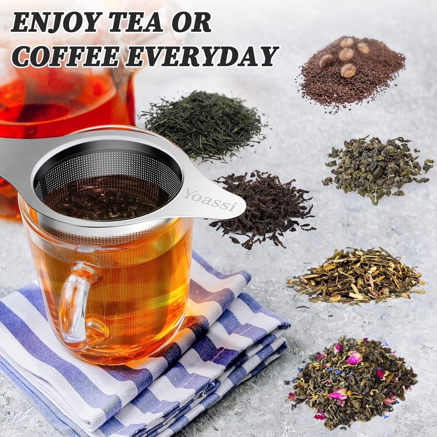 Infusor de Té de Acero Inoxidable Yoassi 2 Paquete Doble Mango