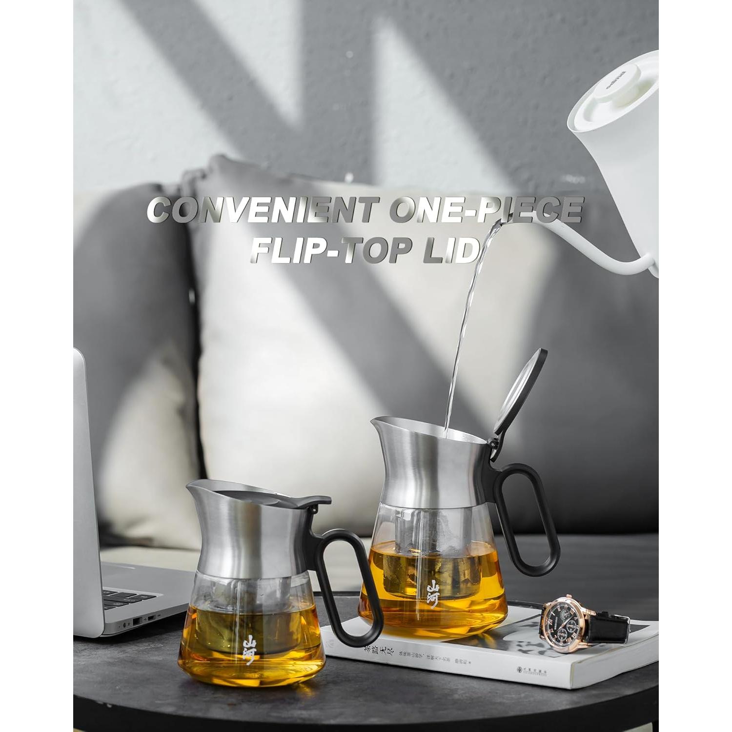 Tetera de Vidrio ZENS con Infusor 0.68L Acero Inoxidable