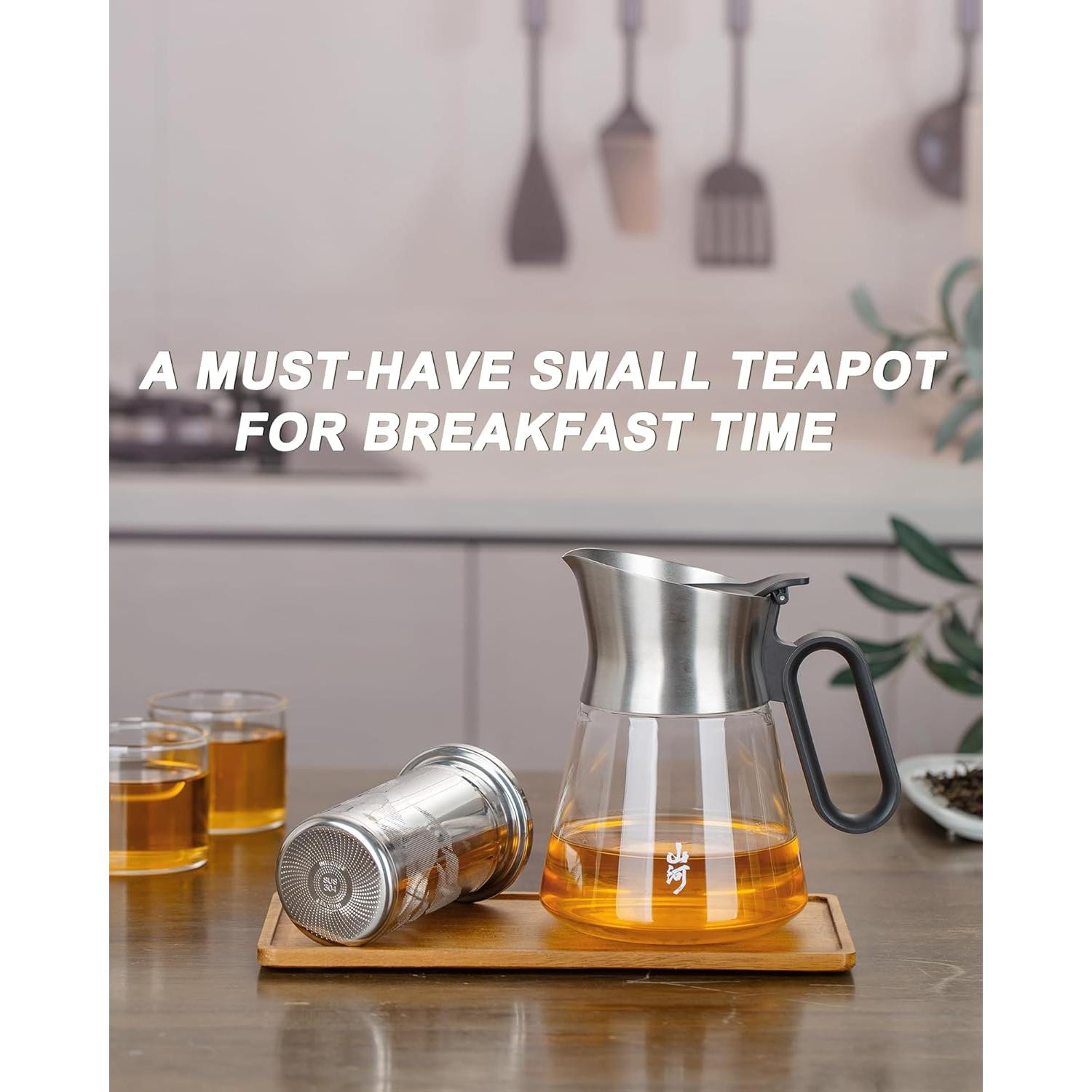 Tetera de Vidrio ZENS con Infusor 0.68L Acero Inoxidable