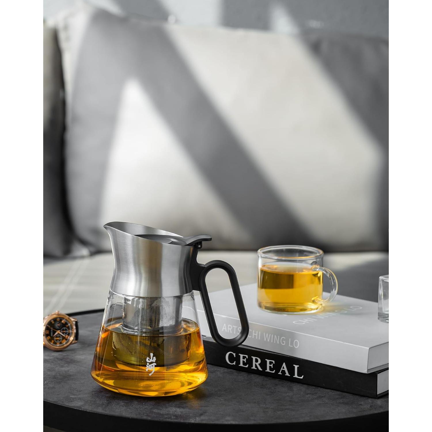 Tetera de Vidrio ZENS con Infusor 0.68L Acero Inoxidable