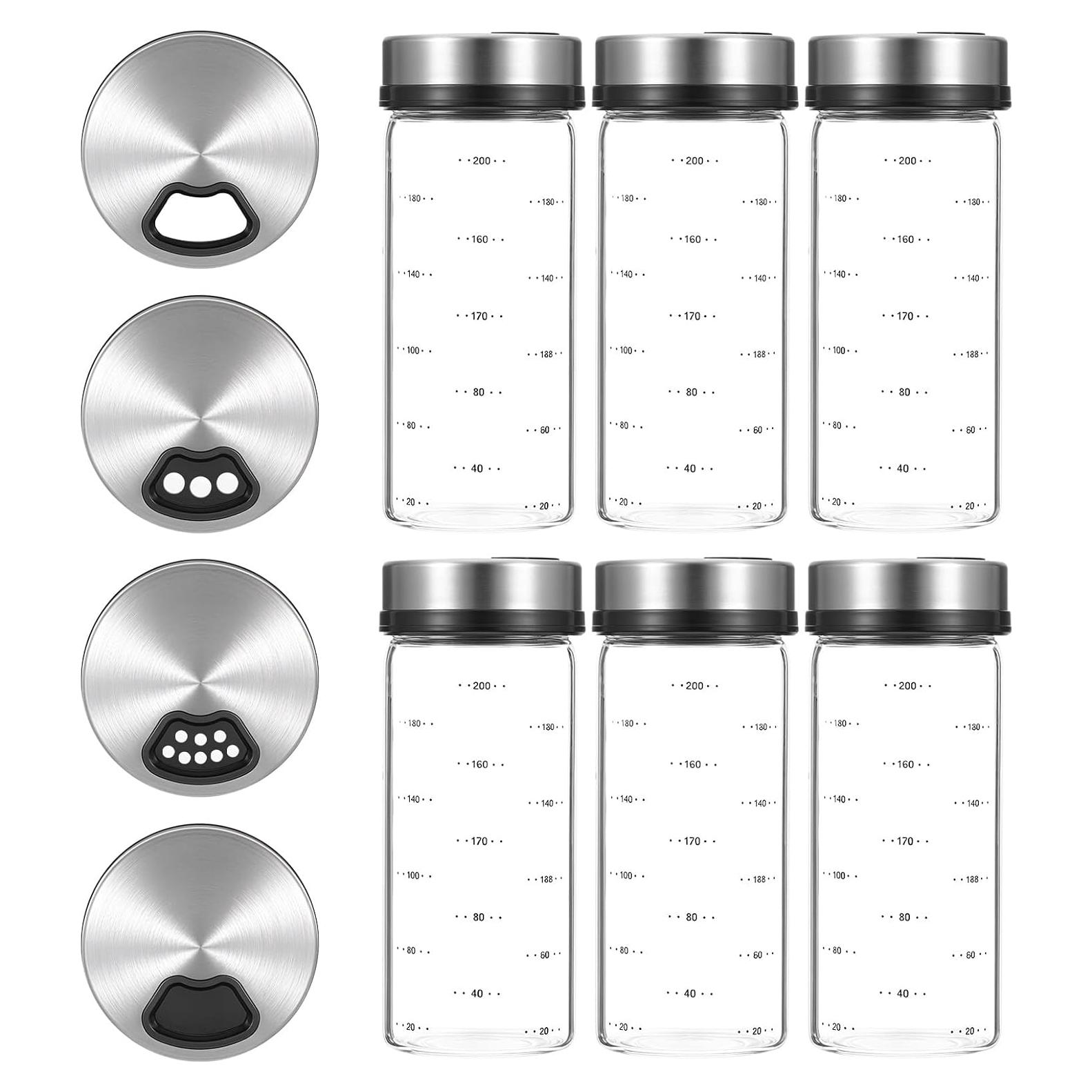 Juego de 6 tarros de especias de vidrio MAQUITA 207 ml