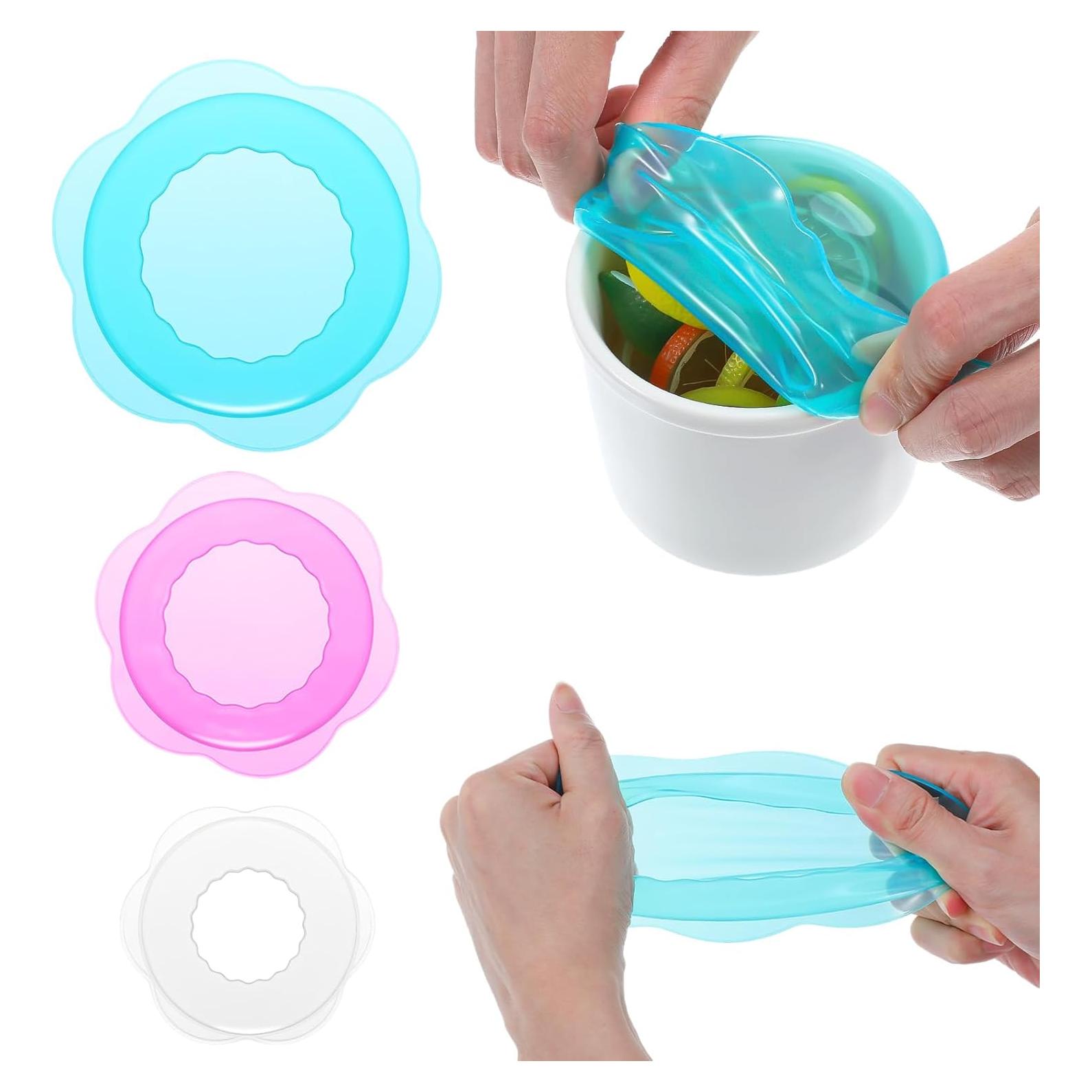 Tapa de Silicona ElevateTech 3 Pcs Reutilizables para Alimentos