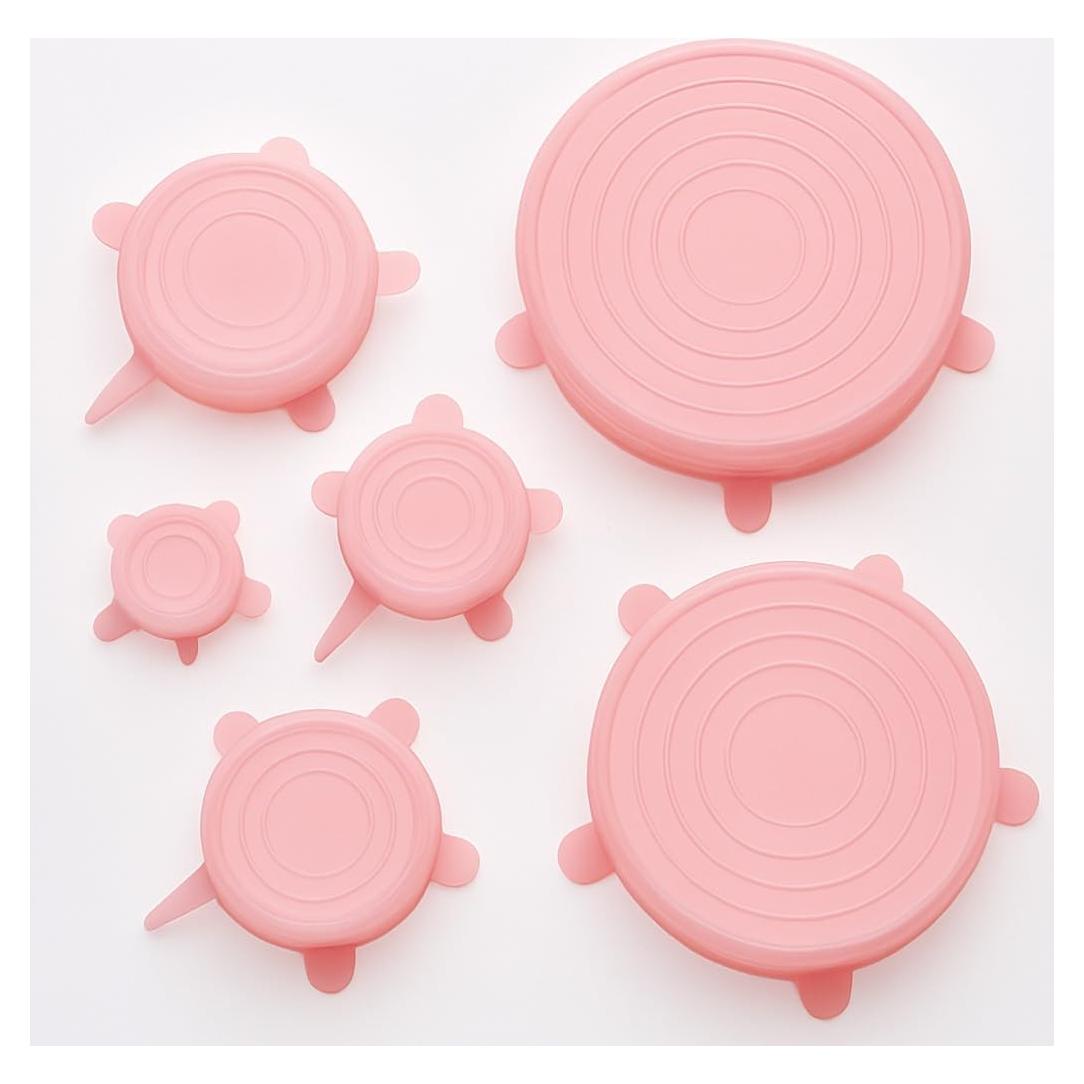 Juego de 6 Tapas de Silicona Estirables Genérico - Ecológicas y Reutilizables