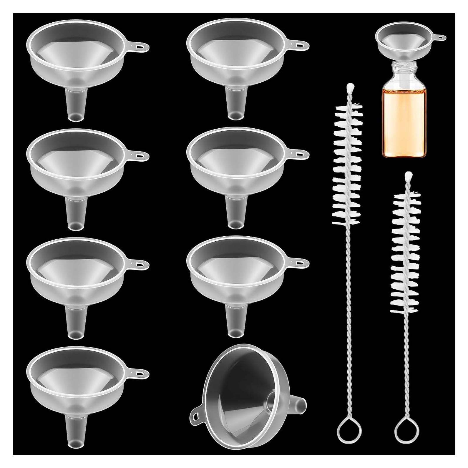 8 Mini Embudos de Plástico Asofelk 5x5.5cm para Cocina y Laboratorio