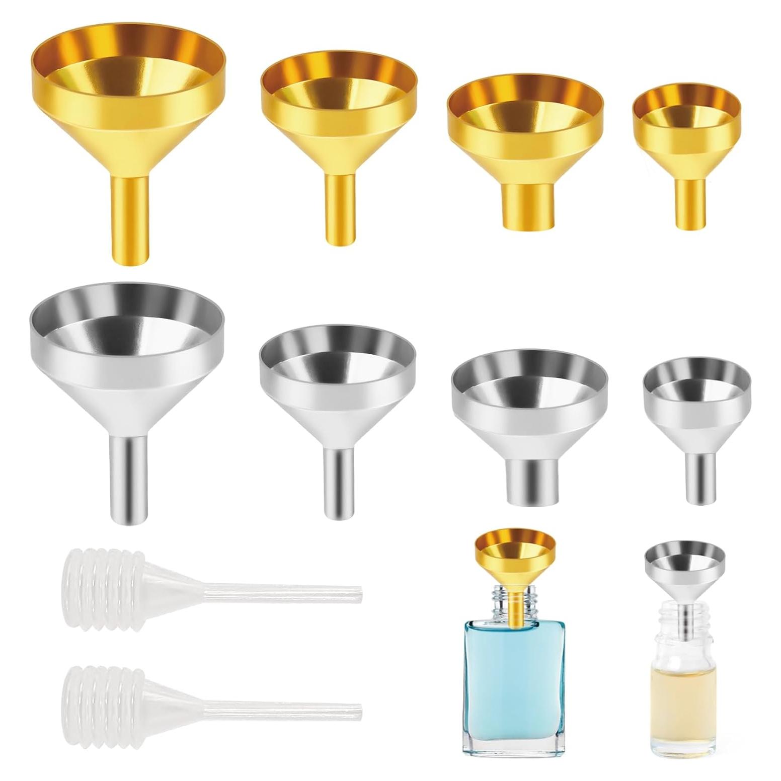 Set de 8 Mini Embudos Metálicos ZNBSIXP para Llenado Preciso