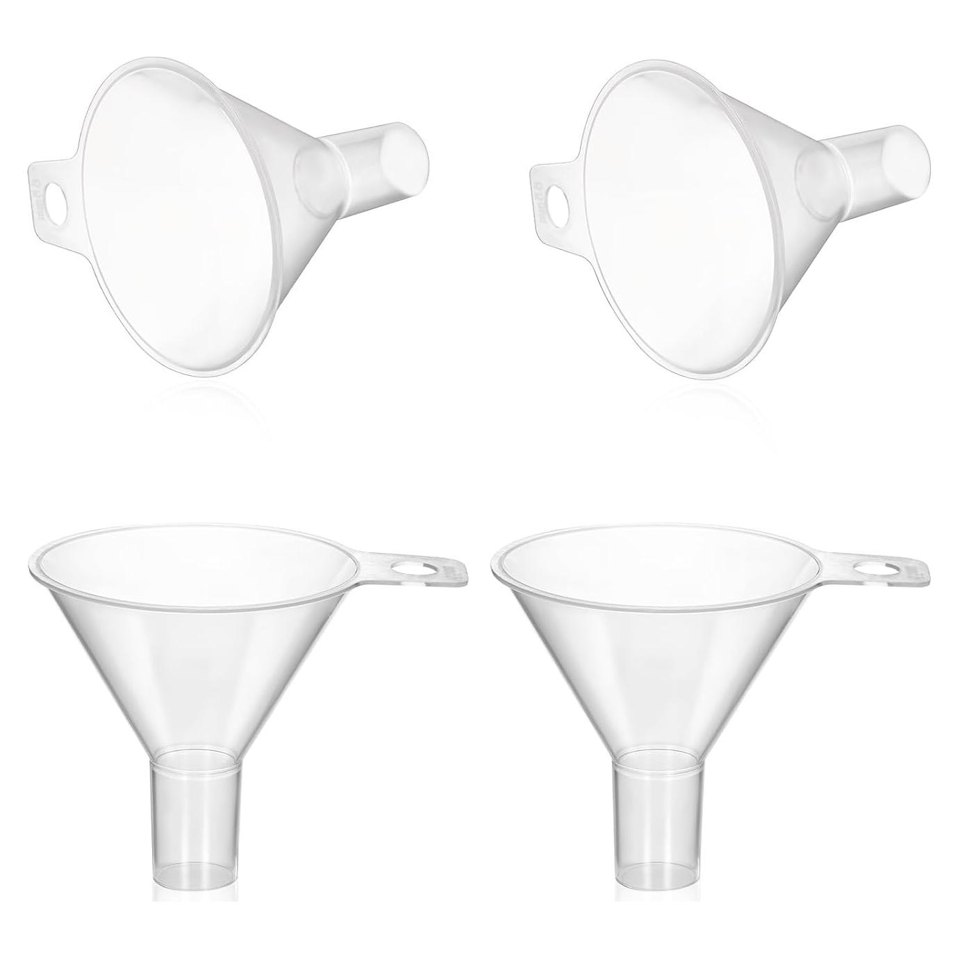 Embudos Pequeños 4 Pcs 6.5cm Plástico para Cocina y Laboratorio