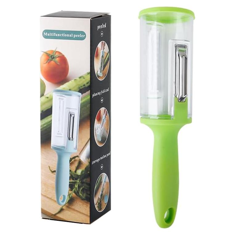 Pelador Multifuncional Genérico Cilindro Transparente Verde Lima