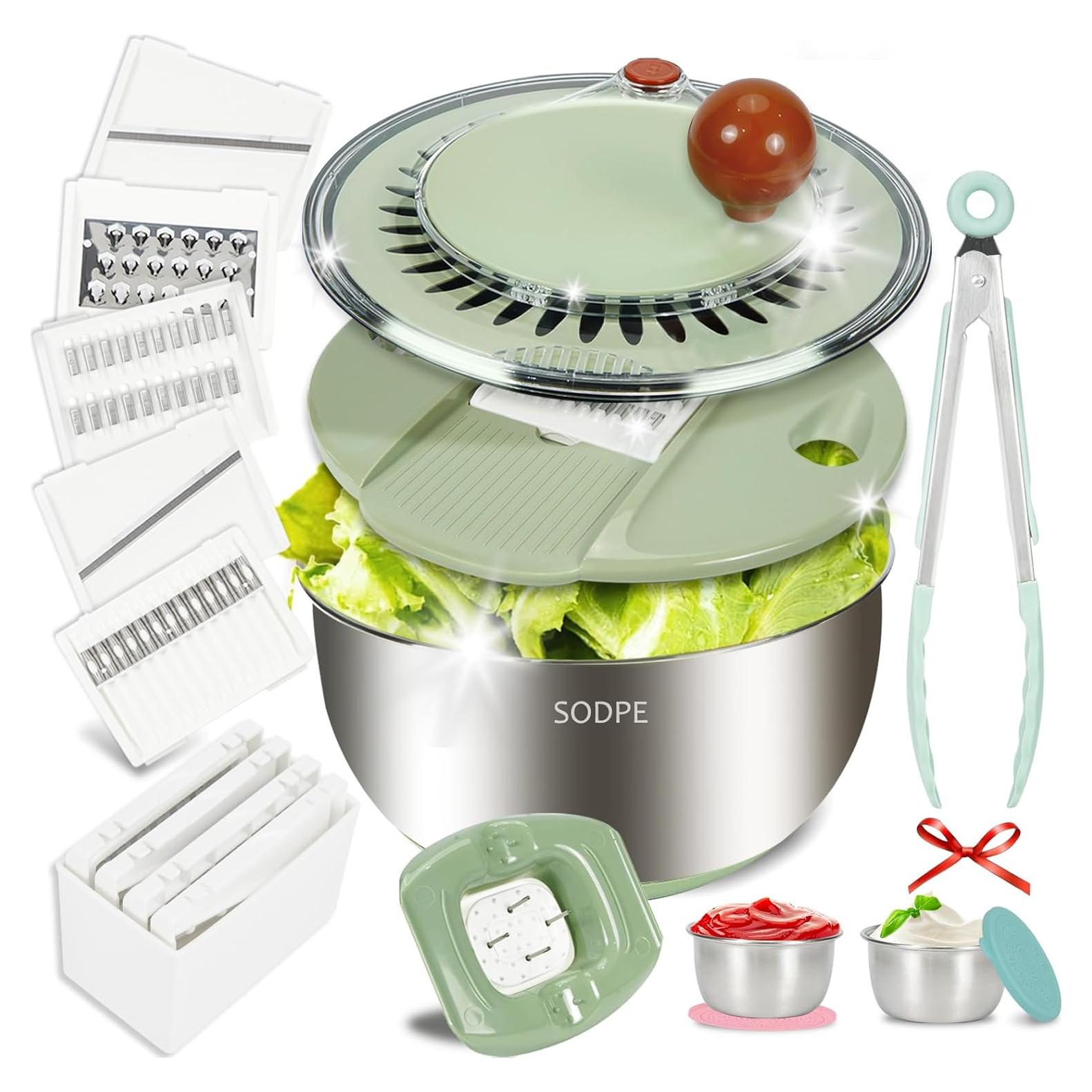 Escurridor de Ensalada SODPE Acero Inoxidable 4.5L 5 Cuchillas