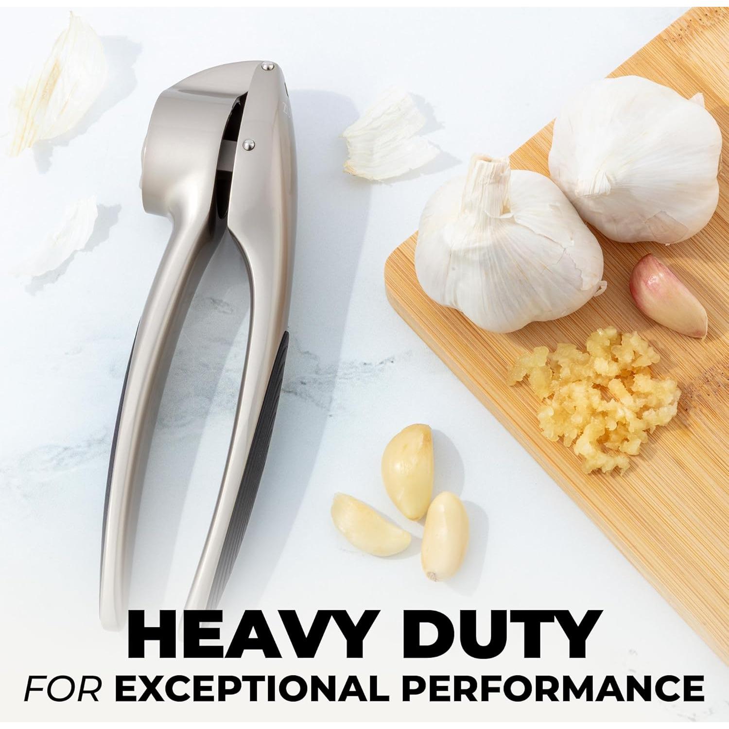 Prensa de Ajo Zulay Kitchen - Acero Inoxidable, Mediana, Plata