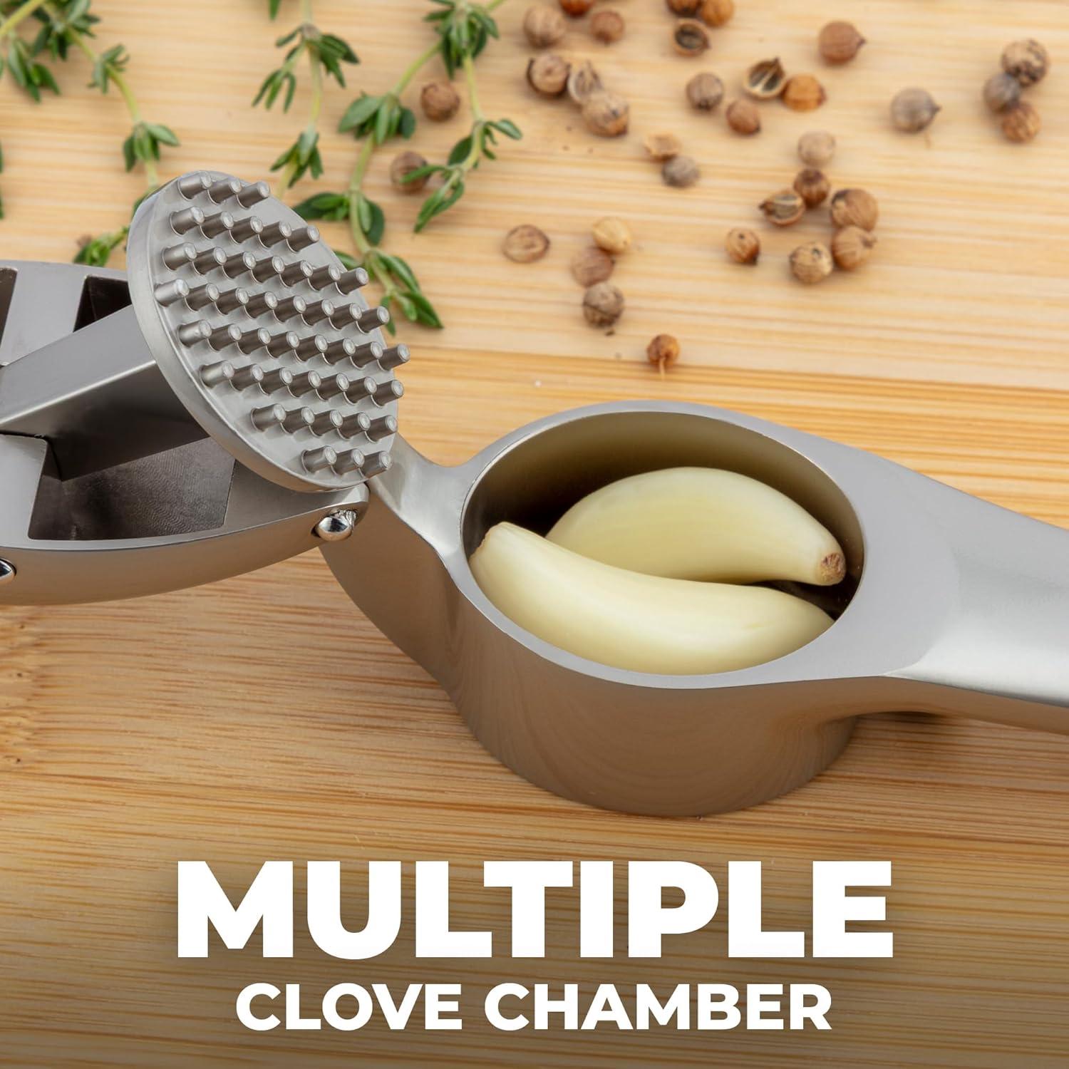 Prensa de Ajo Zulay Kitchen - Acero Inoxidable, Mediana, Plata