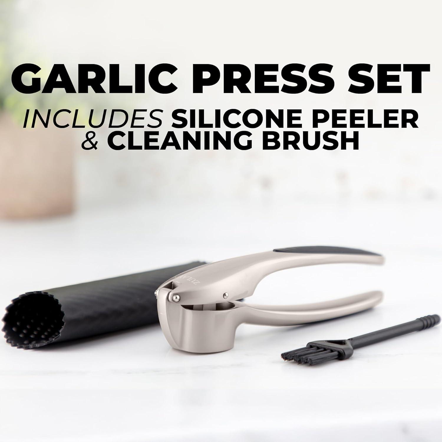 Prensa de Ajo Zulay Kitchen - Acero Inoxidable, Mediana, Plata