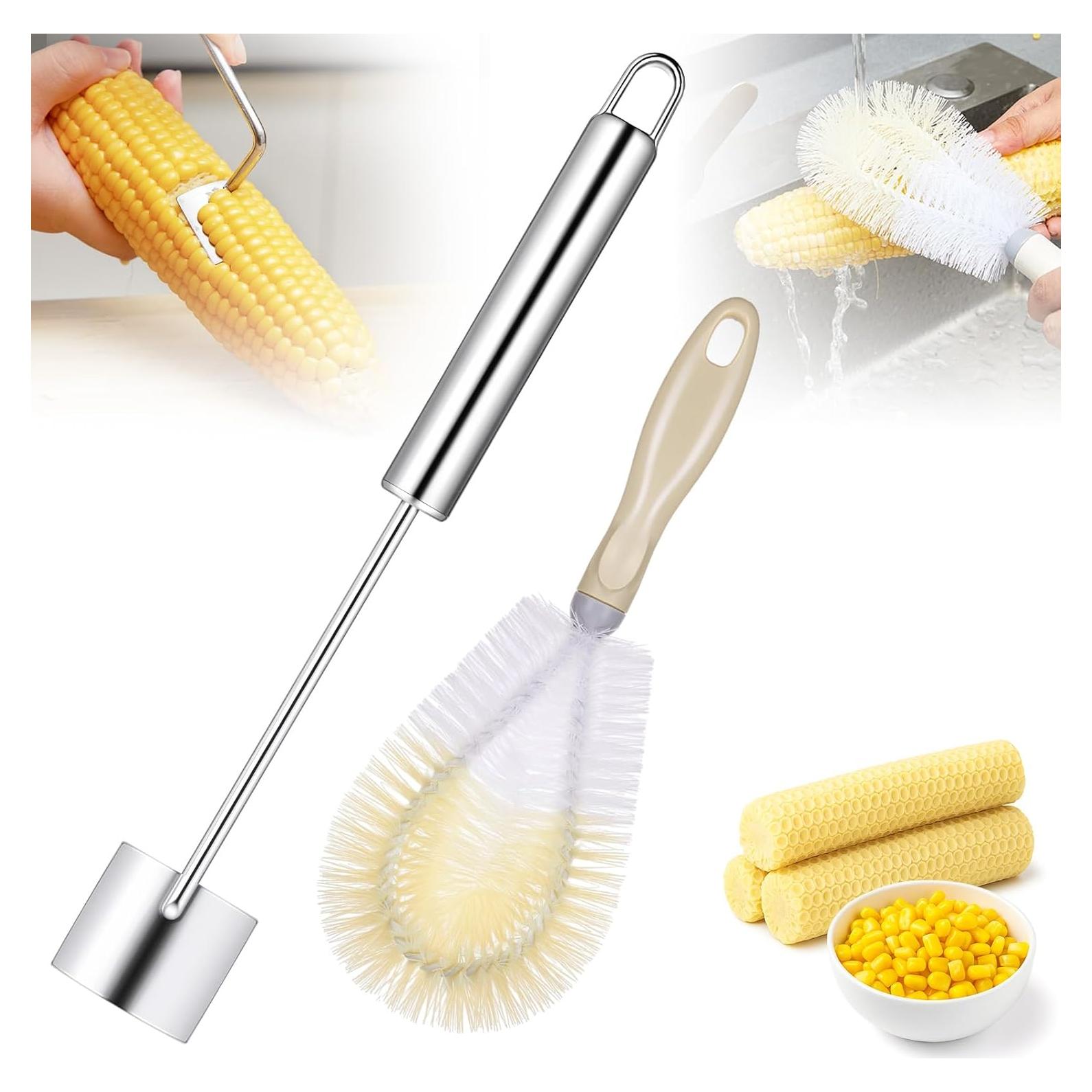 Pelador de Maíz Nuogo 2 en 1 con Cepillo de Acero Inoxidable