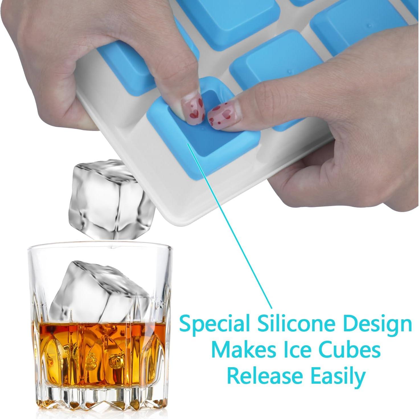 Bandejas de Hielo Grandes SVOST 2 Pack Silicona Flexibles