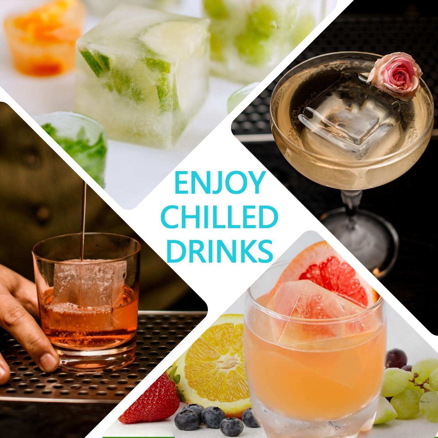 Bandejas de Hielo Grandes SVOST 2 Pack Silicona Flexibles