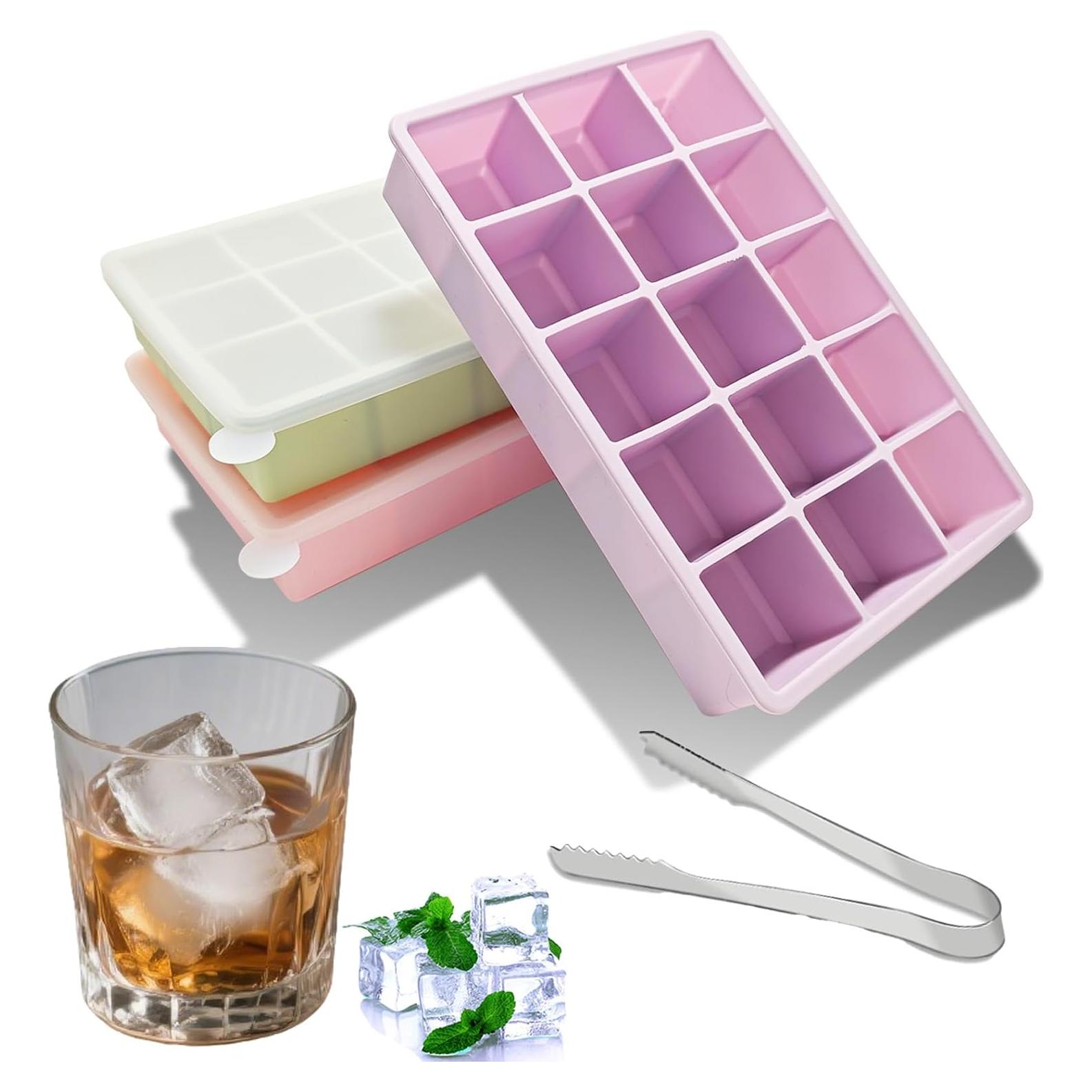 Bandejas de Hielo de Silicona UlifeBetter 3 Piezas 45 Cubos