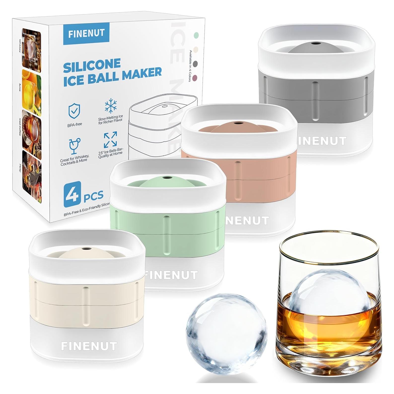 Molde de Hielo en Bola de Silicona FINENUT 4PCS 6.35 cm