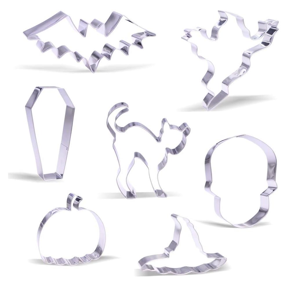 Juego de Cortadores de Galletas de Halloween Keewah - 7 Piezas Acero Inoxidable