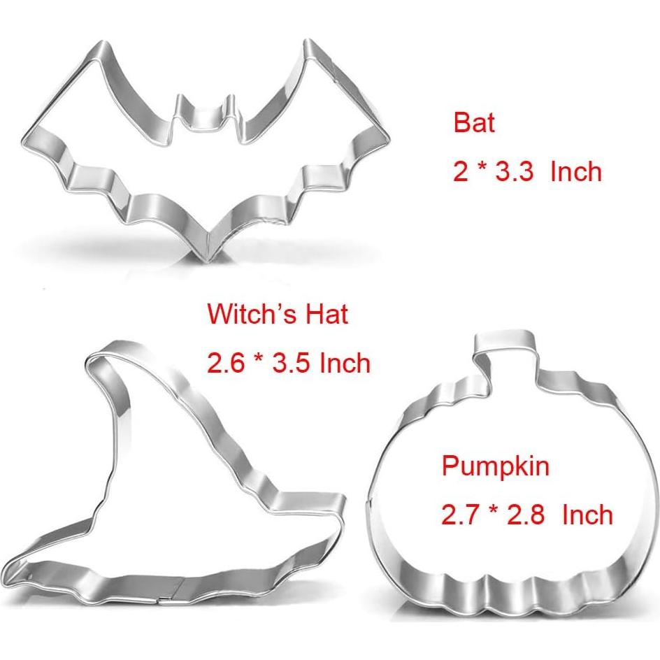 Juego de Cortadores de Galletas Halloween Maykito - 5 Piezas de Acero Inoxidable