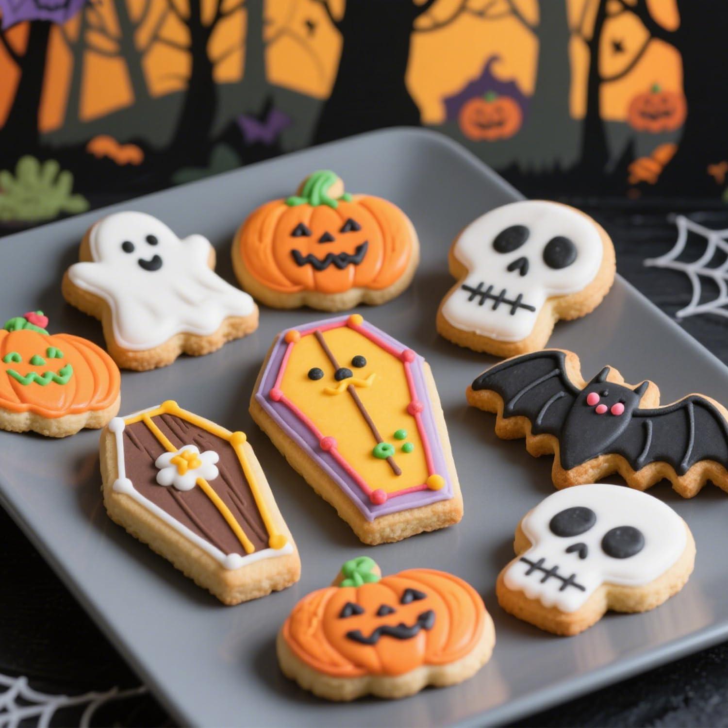 Juego de Cortadores de Galletas Halloween Maykito - 5 Piezas de Acero Inoxidable