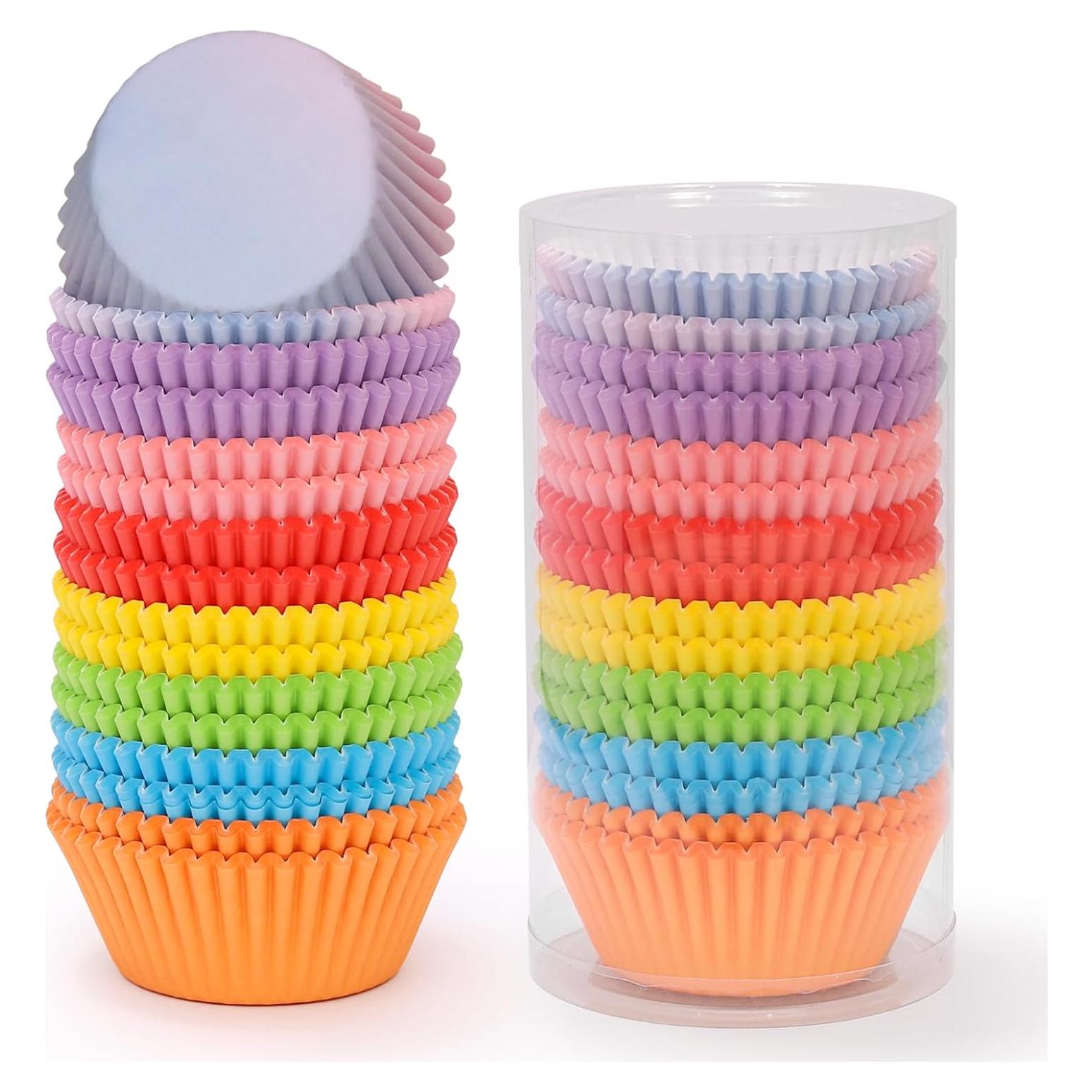 Forros para Cupcakes Estándar SKIDEC 400 Piezas Arcoíris