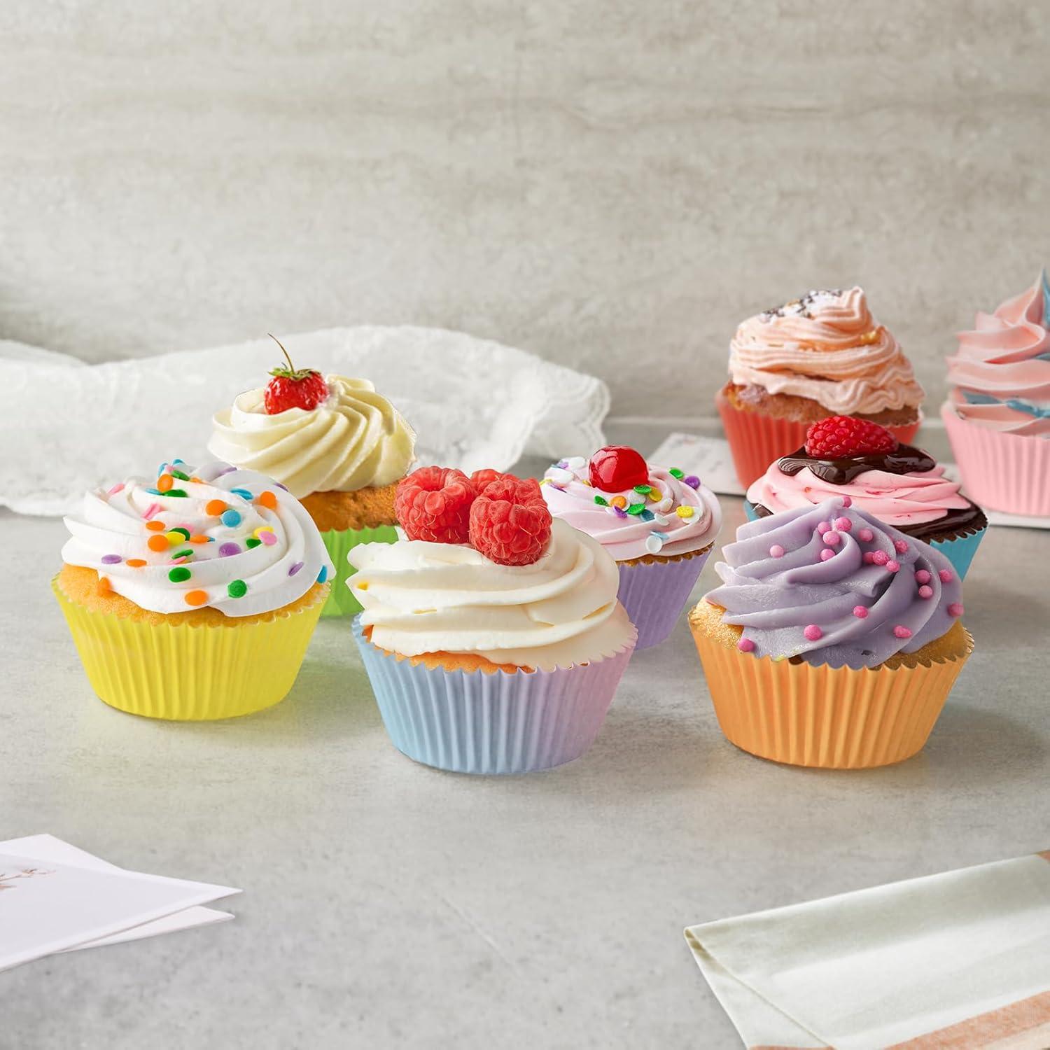 Forros para Cupcakes Estándar SKIDEC 400 Piezas Arcoíris