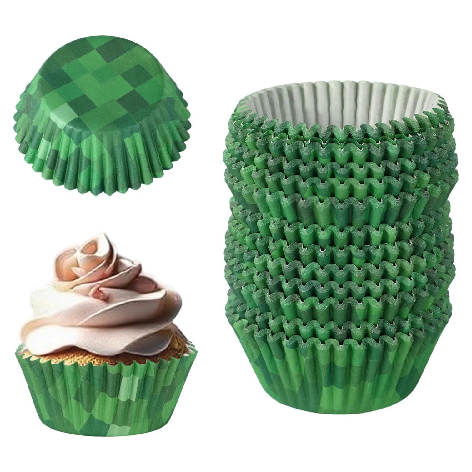300 Forros de Cupcake Verde SAVITA, Papel, 3cm Altura