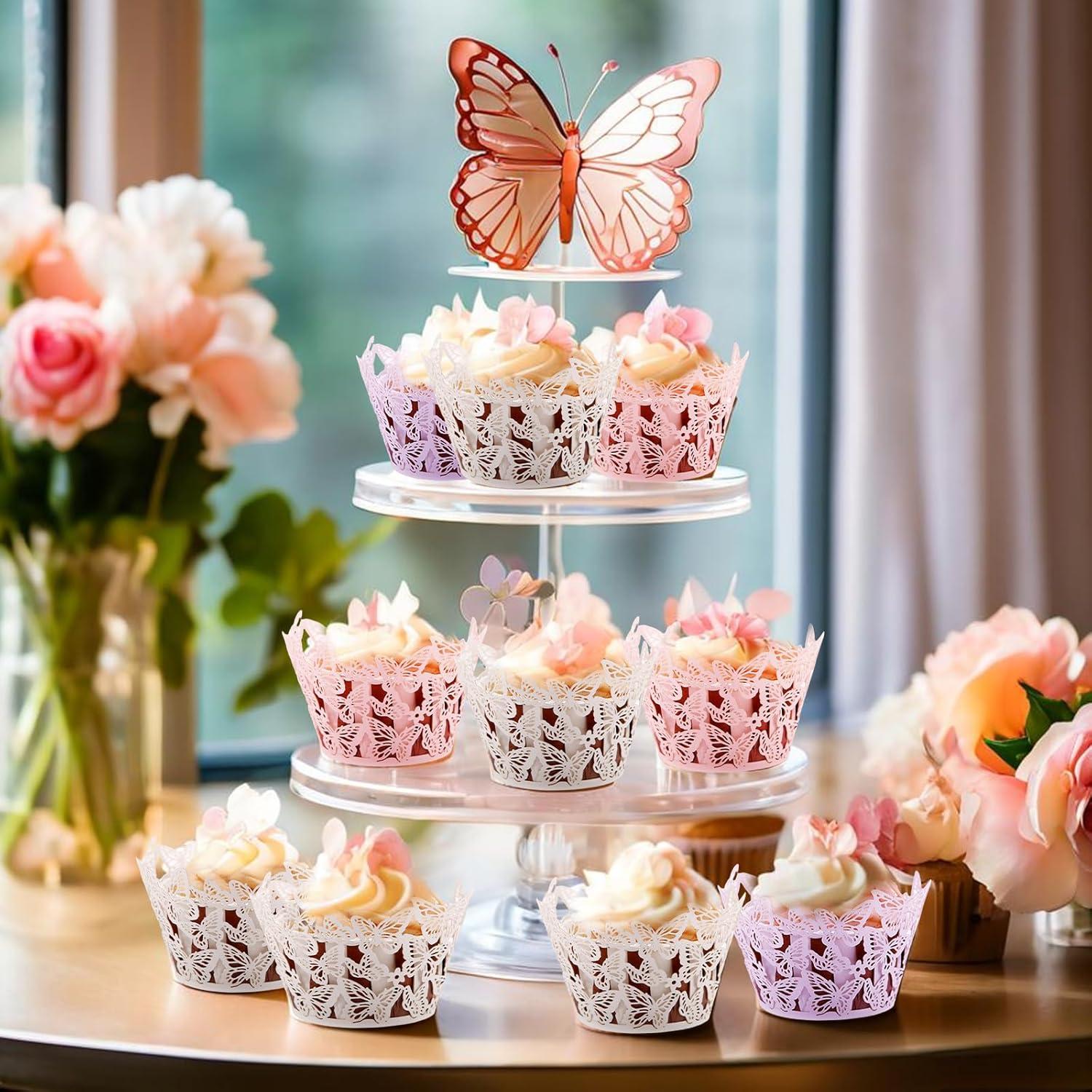 Forros Decorativos para Cupcakes Ylapagne - 24 Piezas Mariposa