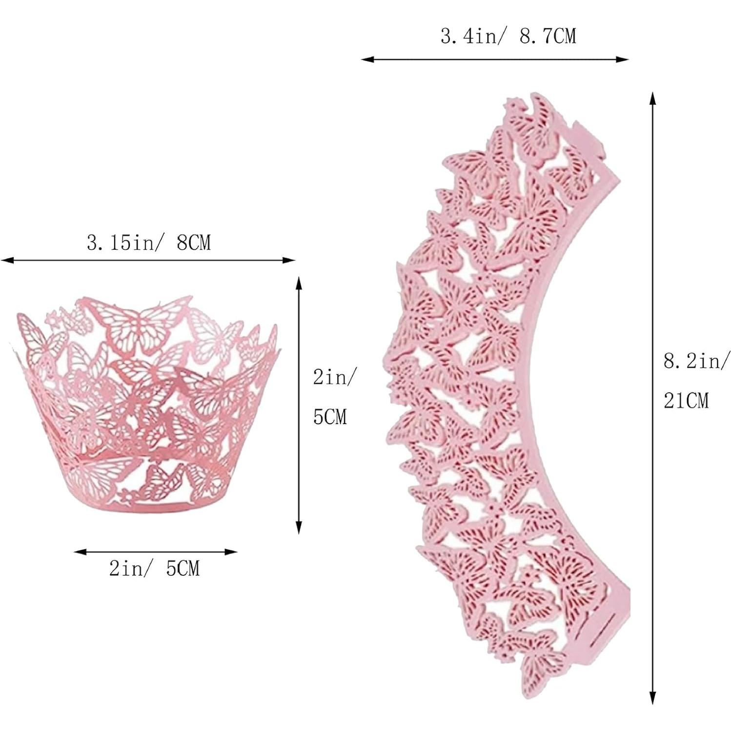 Forros Decorativos para Cupcakes Ylapagne - 24 Piezas Mariposa