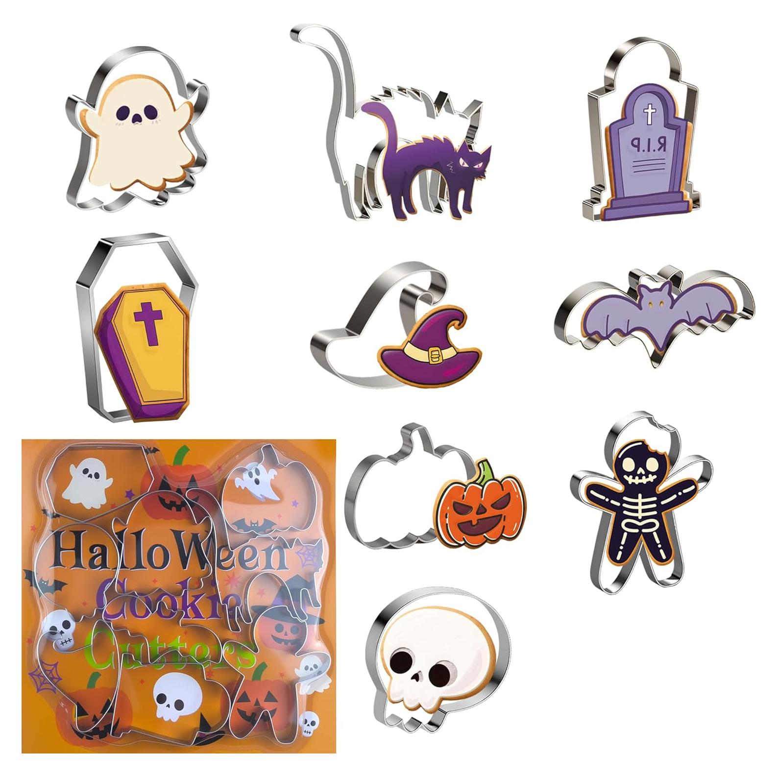 Cortadores de Galletas de Halloween OHOME 9 Piezas Acero Inoxidable