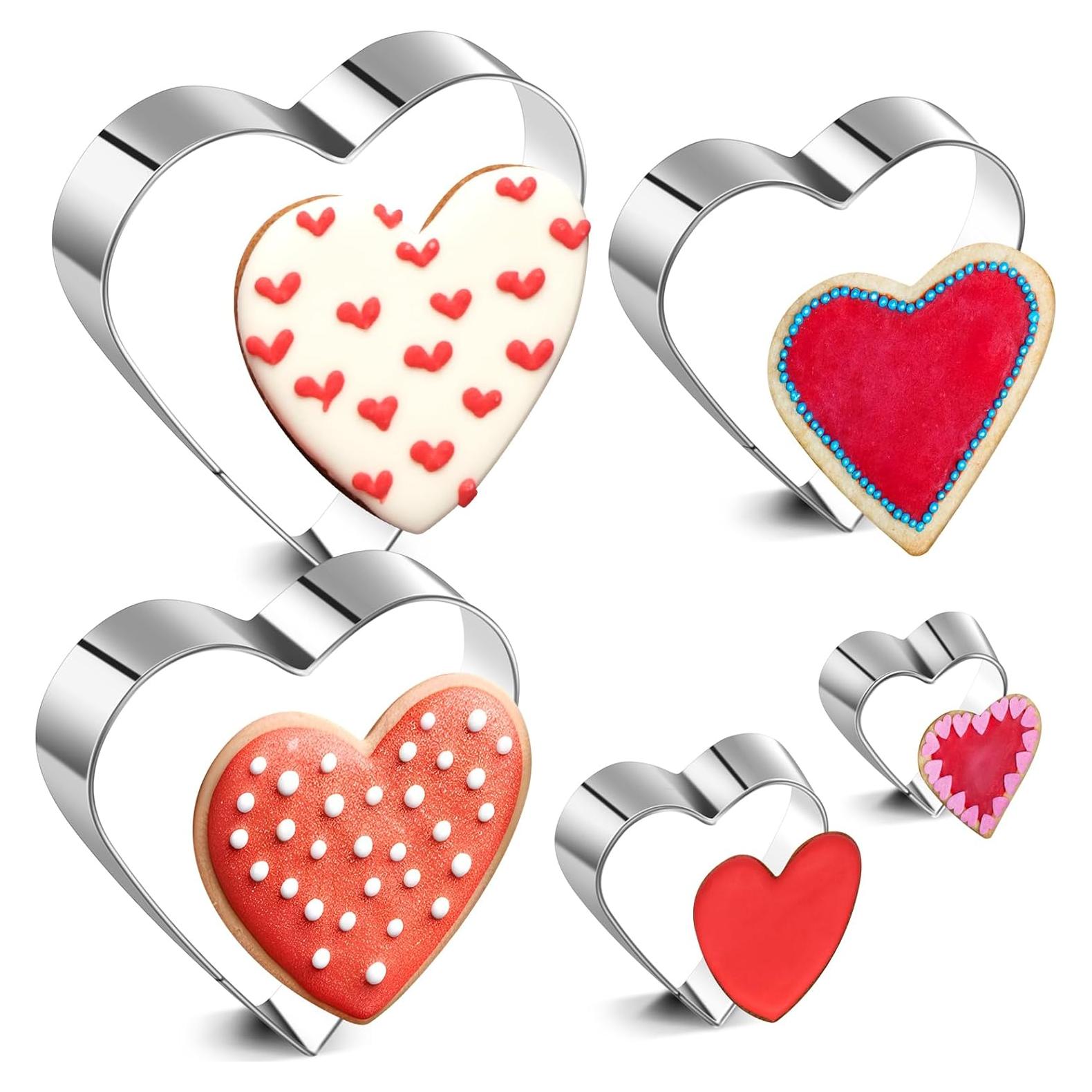 Juego de Cortadores de Galletas Corazón Patelai 5 Piezas Acero Inoxidable