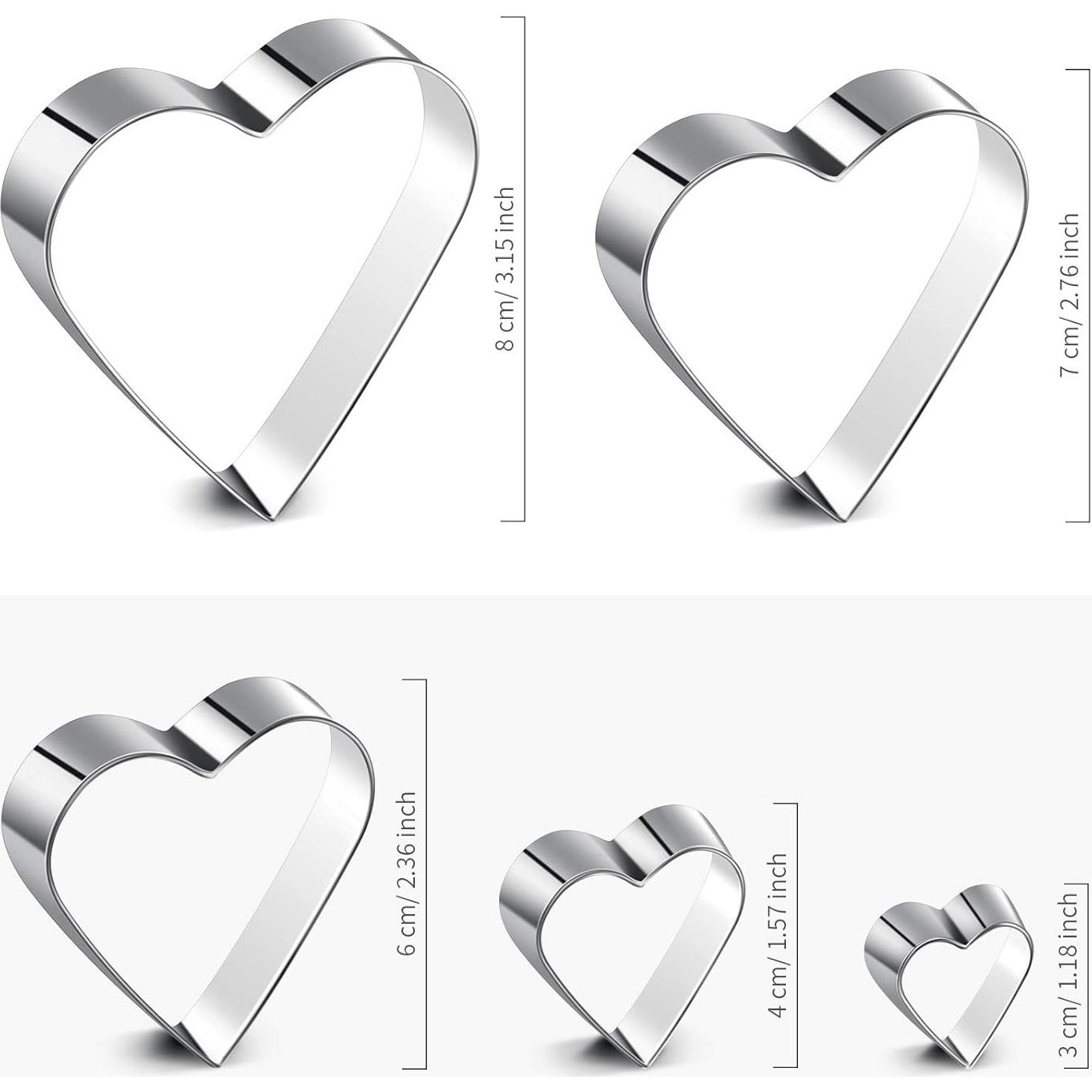 Juego de Cortadores de Galletas Corazón Patelai 5 Piezas Acero Inoxidable