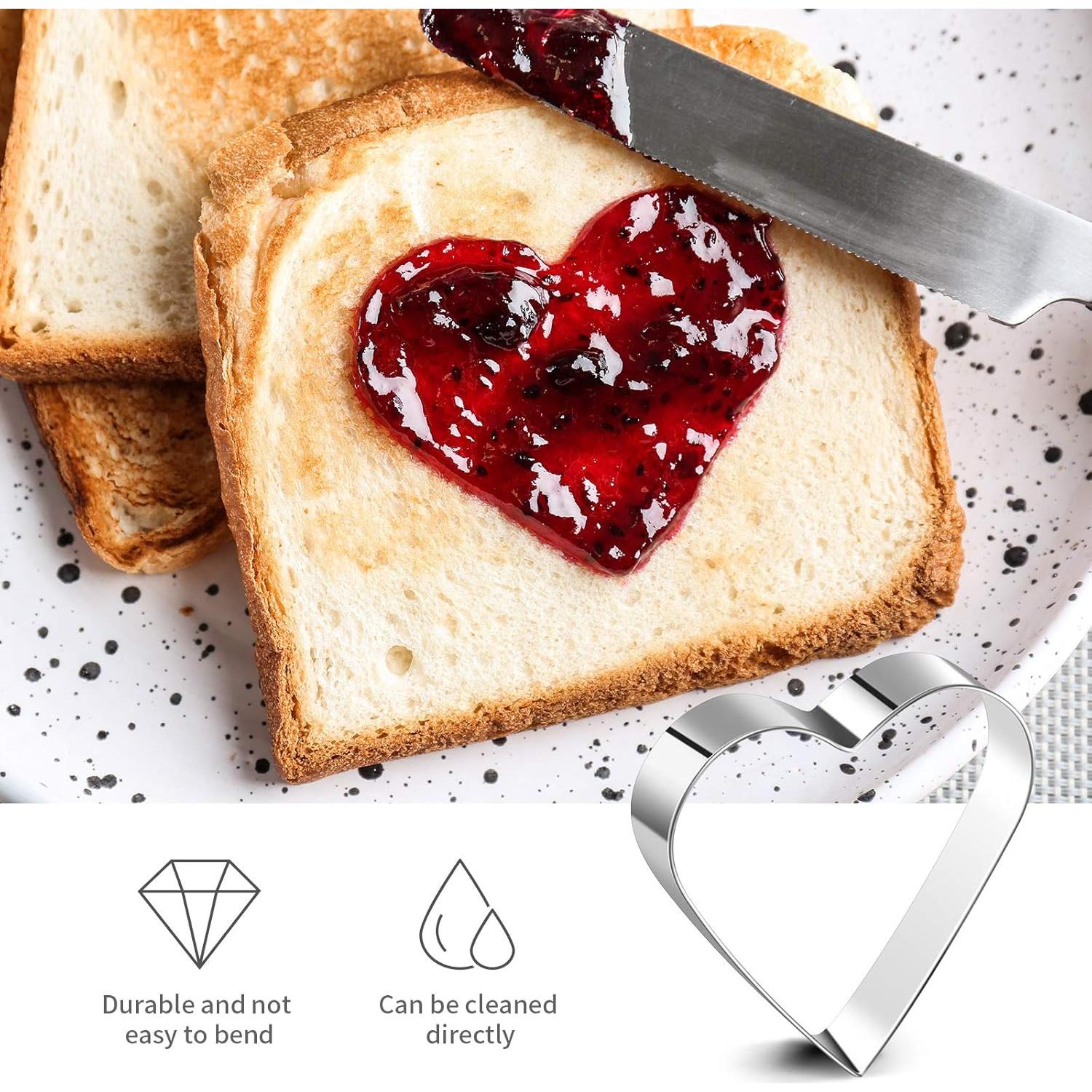 Juego de Cortadores de Galletas Corazón Patelai 5 Piezas Acero Inoxidable