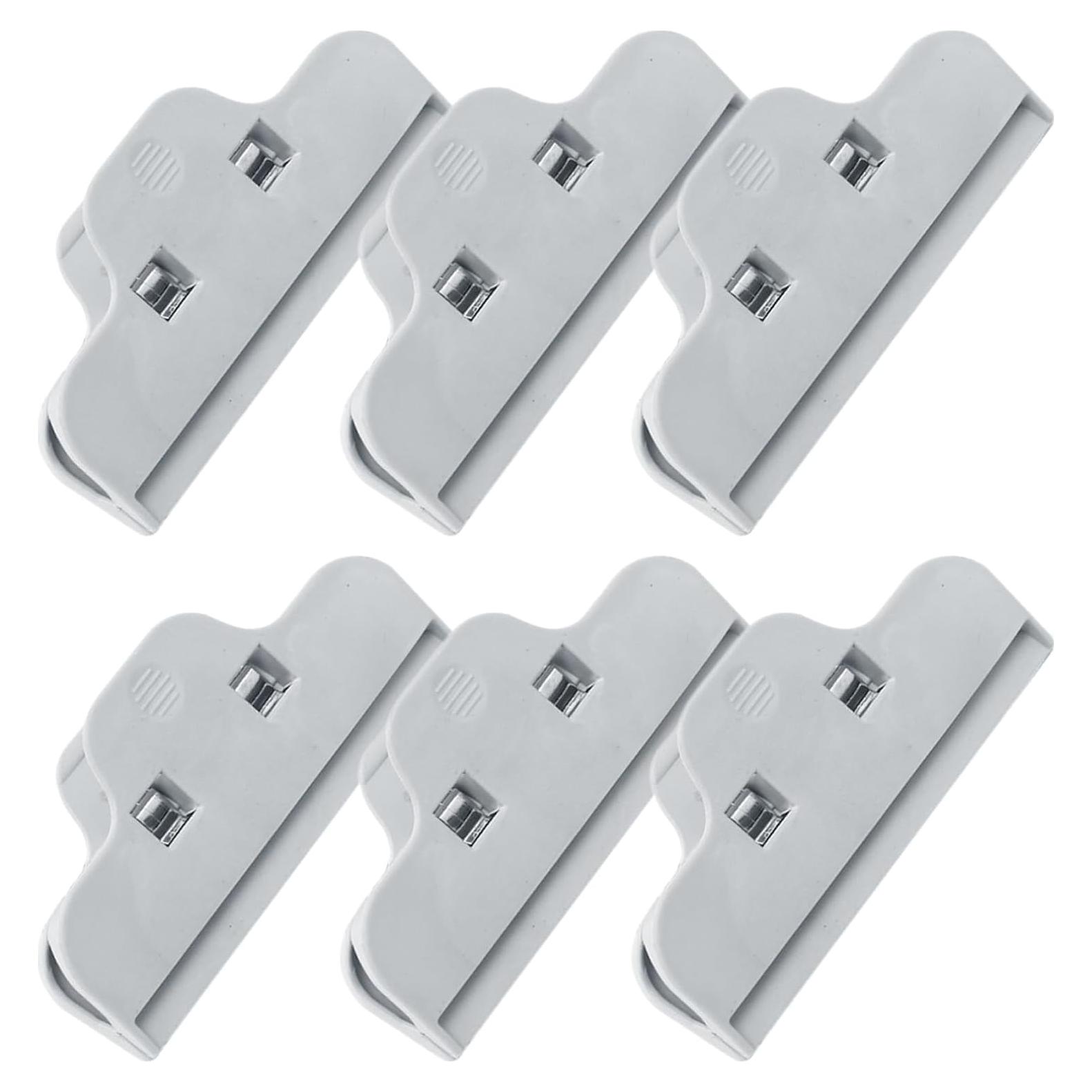 Pinzas para Alimentos IVICOO 6 Pcs Agarre Ancho Gris 10 cm