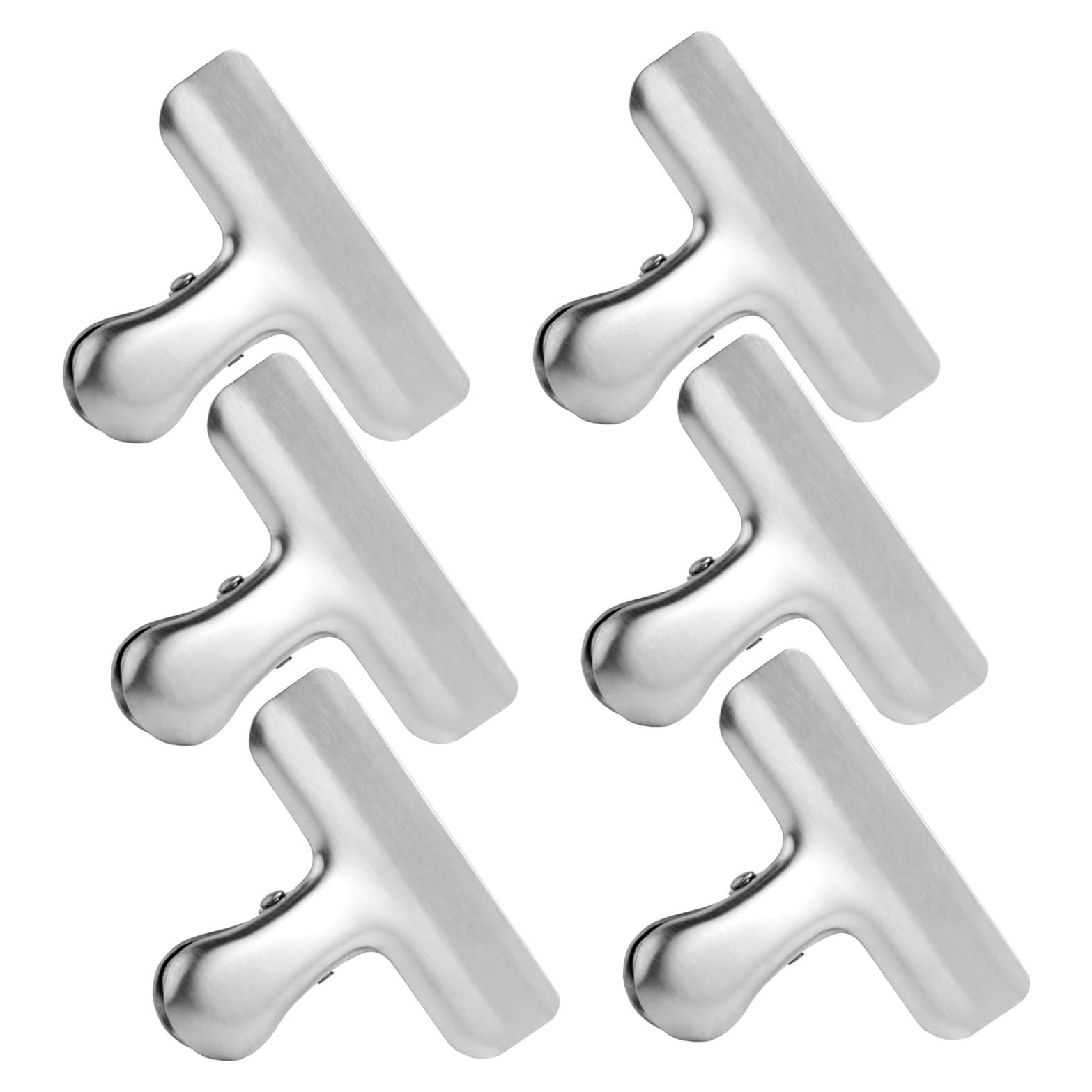 Paquete de 6 Clips de Bolsa de Acero Inoxidable 7.62 cm