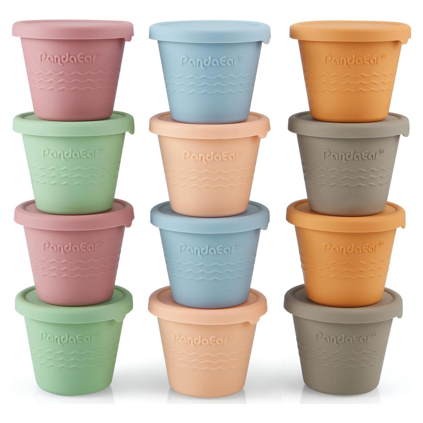 Contenedores de Almacenamiento de Comida para Bebés PandaEar - 12 Piezas 118 ml