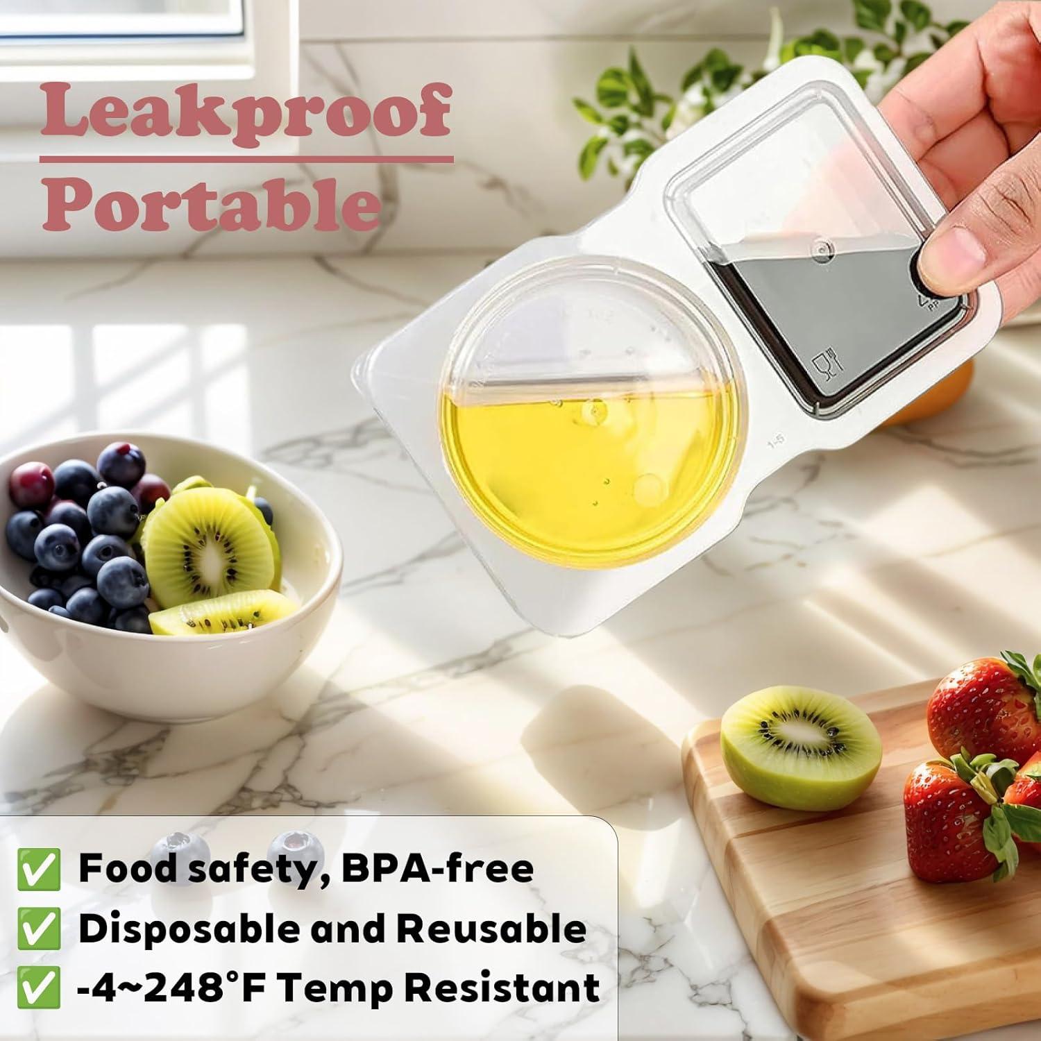 20 Contenedores Reutilizables HYDMY 2 Compartimentos A Prueba de Fugas