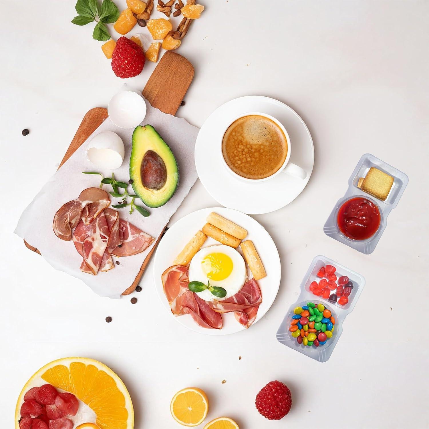 20 Contenedores Reutilizables HYDMY 2 Compartimentos A Prueba de Fugas