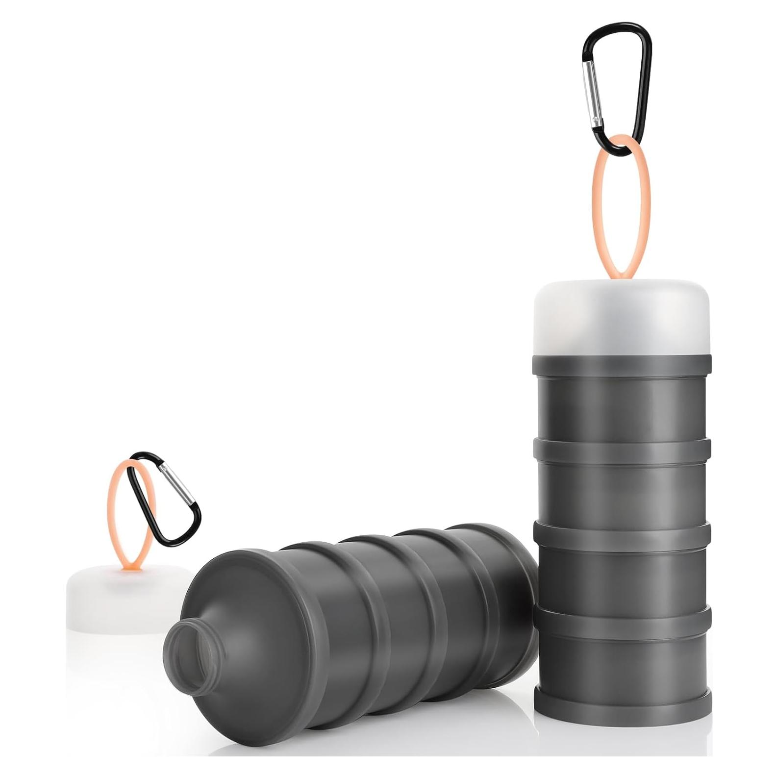 Contenedor de Polvo de Proteína Accmor 2 Pcs 4 Compartimentos